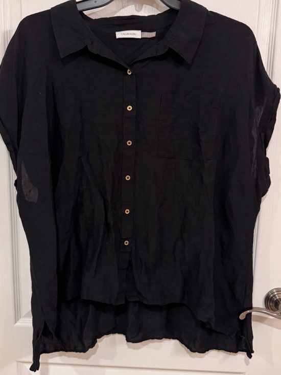 Calvin Klein Tops - Calvin Klein Black Relaxed Button-Down Shirt